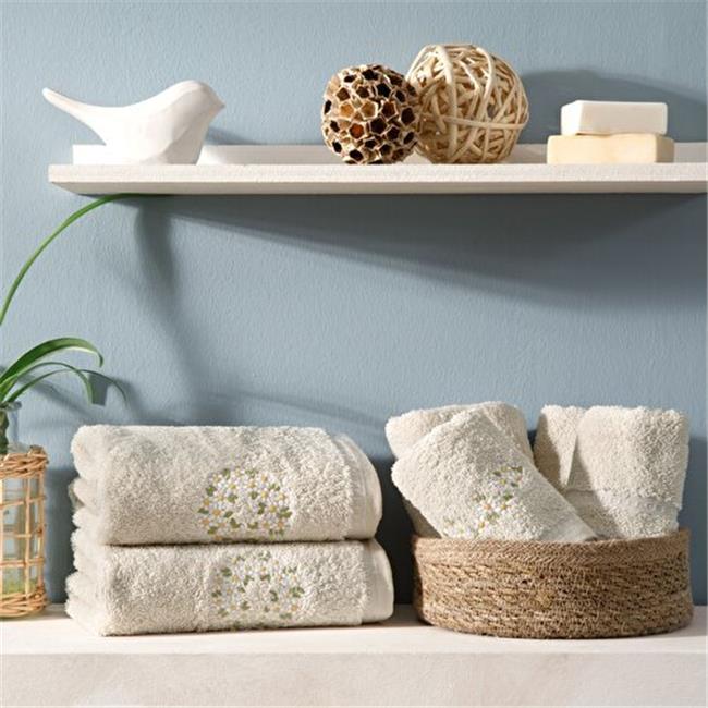 DAİSY KREM PAMUK HAVLU SETİ 6LI