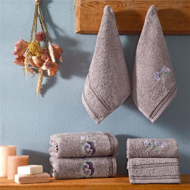 PANSY MÜRDÜM PAMUK HAVLU SETİ 6LI