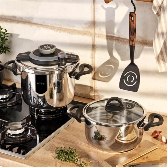 VERA DÜDÜKLÜ TENCERE SETİ 4LT + 6LT  SİYAH